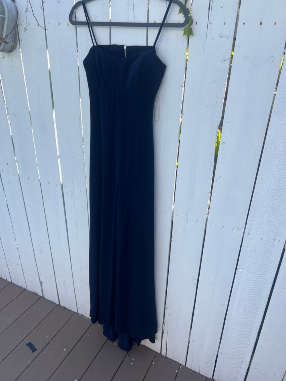 Classic Navy Spaghetti-Strap Maxi Dress 3/4 cut out back